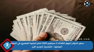 سعر الدولار اليوم الثلاثاء 2 سبتمبر 2025 أمام الجنيه المصري في البنوك المحلية – التحديث الجديد الآن
